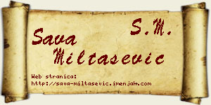 Sava Miltašević vizit kartica